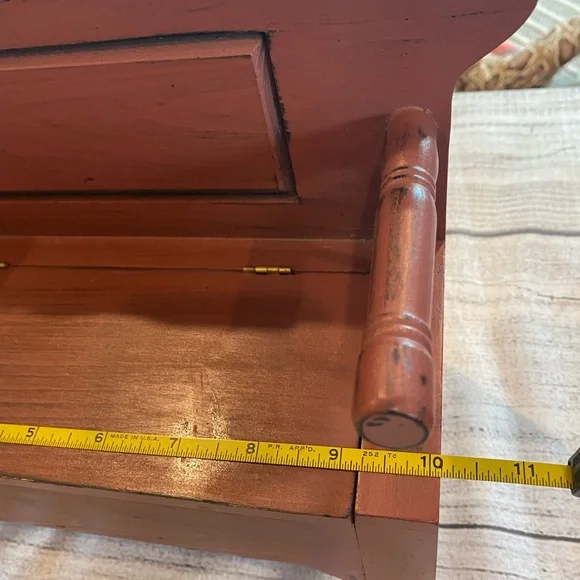 Rustic Wooden Dollhouse Bench with Storage - Picture 7 of 9